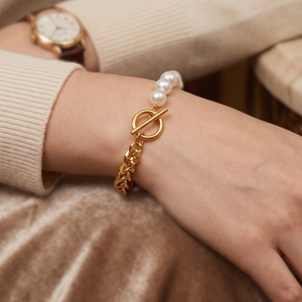 Pearl + Chain Bracelet