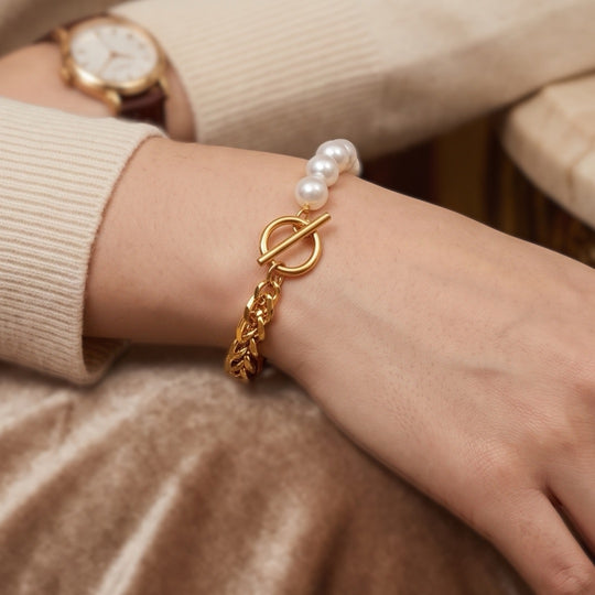 Pearl + Chain Armband
